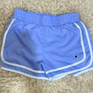 Girls champion athletic shorts, size medium purple excellent like new condition